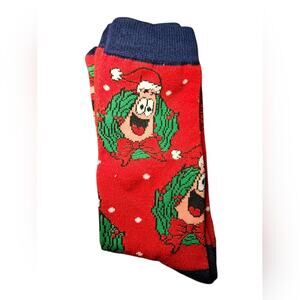 NWOT OS Spongebob Squarepants Festive Red Holiday Socks